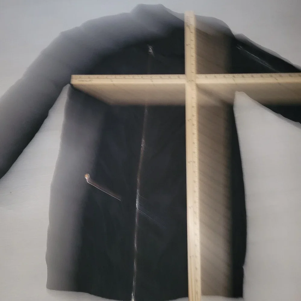 BE COOL Black Long Bomber Jacket Womens Zip Front Casual Outerwear M lightweight